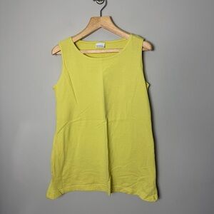 Pacific Cotton Tunic Sleeveless Yellow Top Tank Shirt Size Medium